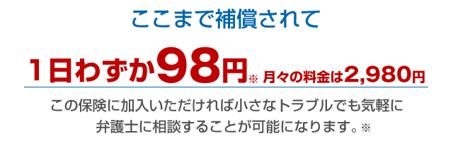 ここまで補償されて1日わずか98円